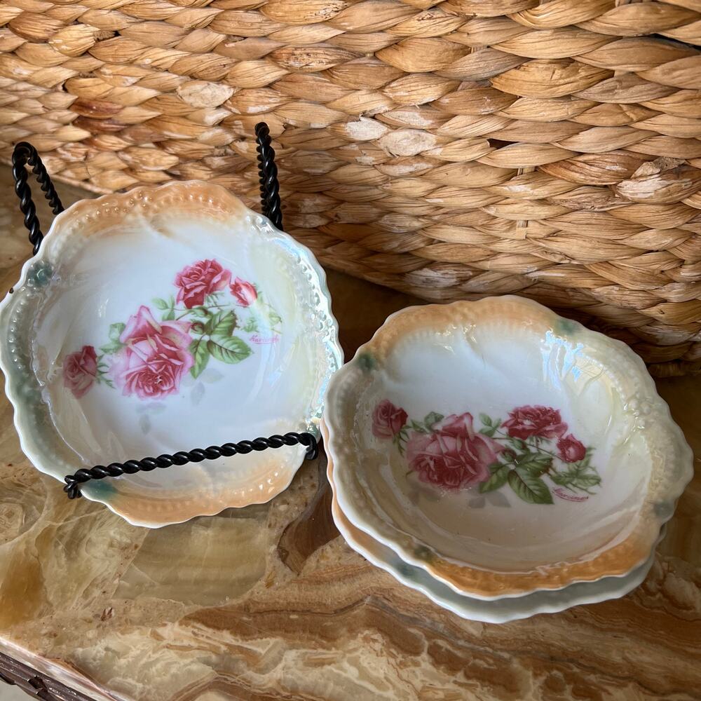 Rose Shine Vintage Dessert Bowls: Set of 3